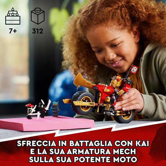 LEGO NINJAGO 71783 Mech Rider di Kai - EVOLUTION, Moto Giocattolo con Action Figure e 2 Minifigure, Giochi per Bambini 7+ - 2