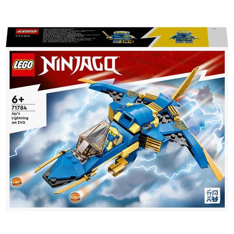 LEGO NINJAGO 71784 Jet-Fulmine di Jay - EVOLUTION, Set Aereo Giocattolo Potenziabile, Aeroplano da Costruire, Idea Regalo