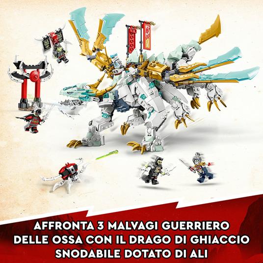 LEGO NINJAGO 71786 Drago di Ghiaccio di Zane 2in1 con Drago Giocattolo e Guerriero Action Figure, Kit Modellismo per Bambini - 4