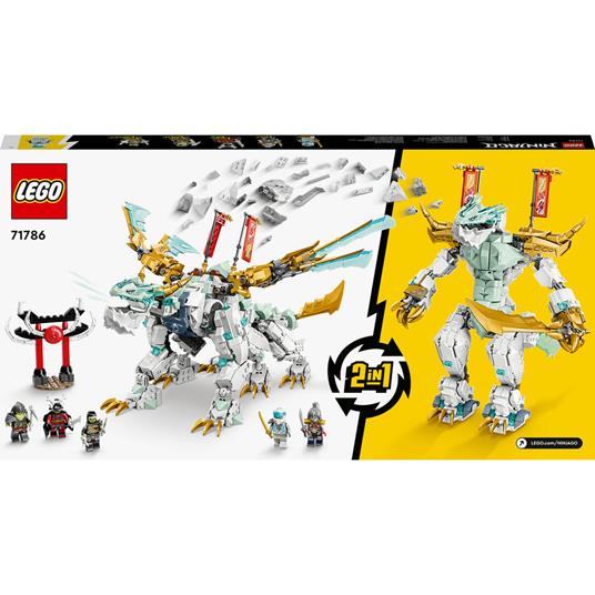 LEGO NINJAGO 71786 Drago di Ghiaccio di Zane 2in1 con Drago Giocattolo e Guerriero Action Figure, Kit Modellismo per Bambini - 8