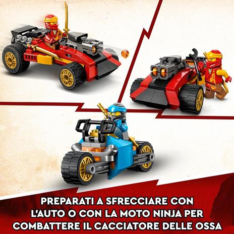 LEGO NINJAGO 71787 Set Creativo di Mattoncini Ninja, Scatola Porta Giochi per Bambini 5+ con Macchina e Moto Giocattolo - 6