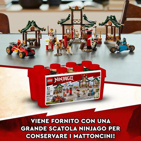 LEGO NINJAGO 71787 Set Creativo di Mattoncini Ninja, Scatola Porta Giochi per Bambini 5+ con Macchina e Moto Giocattolo - 10