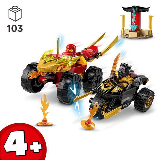 LEGO NINJAGO 71789 Battaglia su Auto e Moto di Kai e Ras Veicoli Giocattolo 2 Minifigure Giochi Ninja per Bambini 4+ Anni - 3