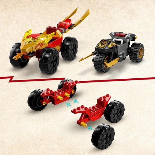 LEGO NINJAGO 71789 Battaglia su Auto e Moto di Kai e Ras Veicoli Giocattolo 2 Minifigure Giochi Ninja per Bambini 4+ Anni - 4