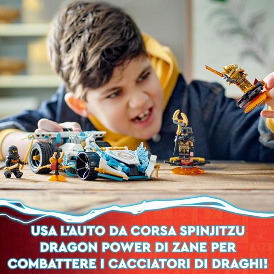 LEGO NINJAGO 71791 Auto da Corsa Spinjitzu Dragon Power di Zane, Macchina Giocattolo con Funzione di Rotazione per Bambini 7+ - 3