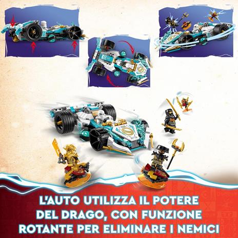 LEGO NINJAGO 71791 Auto da Corsa Spinjitzu Dragon Power di Zane, Macchina Giocattolo con Funzione di Rotazione per Bambini 7+ - 5