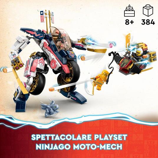 LEGO NINJAGO 71792 Moto-Mech Transformer di Sora, Set Giochi 2in1 con Action Figure Mech Trasformabile in Moto Giocattolo - 2