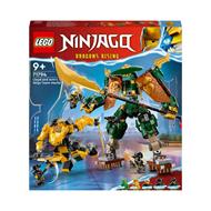 LEGO NINJAGO 71794 Team Mech Ninja di Lloyd e Arin, Set con 2 Action Figure Combinabili e 5 Minifigure, Giochi per Bambini 9+
