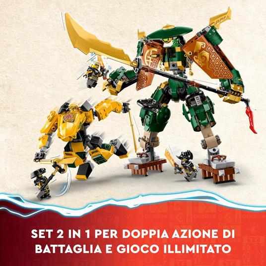 LEGO NINJAGO 71794 Team Mech Ninja di Lloyd e Arin, Set con 2 Action Figure Combinabili e 5 Minifigure, Giochi per Bambini 9+ - 3