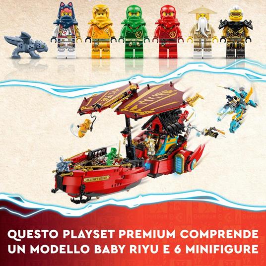 LEGO NINJAGO 71797 Il Vascello del Destino - Corsa Contro il Tempo, Set con Nave Giocattolo, 2 Figure di Drago e 6 Minifigure - 6