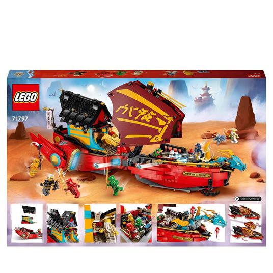 LEGO NINJAGO 71797 Il Vascello del Destino - Corsa Contro il Tempo, Set con Nave Giocattolo, 2 Figure di Drago e 6 Minifigure - 9