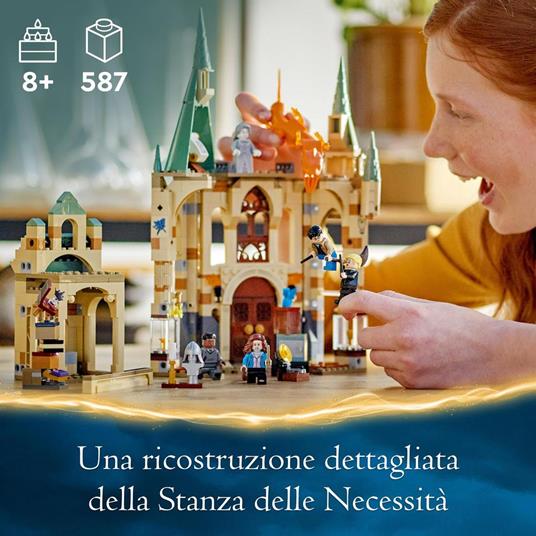 LEGO Harry Potter 76413 Hogwarts: la Stanza delle Necessità, Castello Giocattolo Figura di Serpente di Fuoco Trasformabile - 2