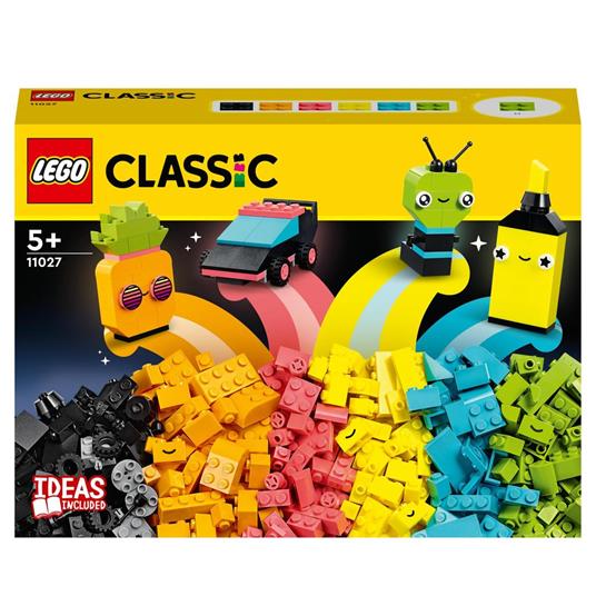 LEGO Classic Mattoncini, Basi per Mattoncini, Giochi per Bambini di 4+ Anni,  con Ruote, Finestre, Porte e 4 Basi, 11717