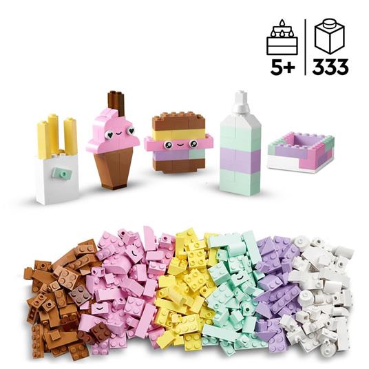 LEGO Classic 11028 Divertimento Creativo Pastelli, Set Costruzioni in Mattoncini con Dinosauro Giocattolo, Giochi per Bambini - 3