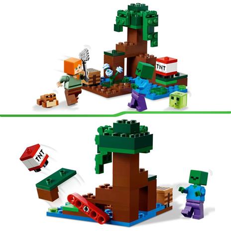 LEGO Minecraft 21240 Avventura nella Palude, Modellino da Costruire con Personaggi di Alex e Zombie, Giochi per Bambini - 4
