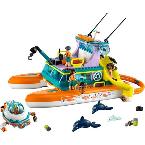 LEGO Friends 41734 Catamarano di Salvataggio Barca Giocattolo con Animali e Sottomarino Set Educativo Regalo per Bambini 7+ - 8