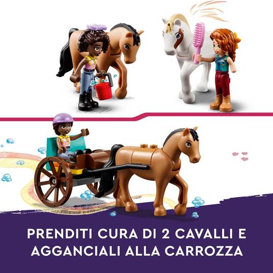 LEGO Friends 41745 La Scuderia di Autumn 2 Cavalli Giocattolo Carrozza e  Accessori Fattoria con Animali Regalo per Bambini - LEGO - Friends -  Animali - Giocattoli