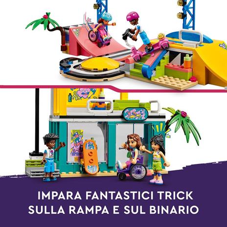 LEGO Friends 41751 Skate Park, Set con Rampa da Skateboard, Giochi per Bambine e Bambini con Monopattino e Sedia a Rotelle - 6