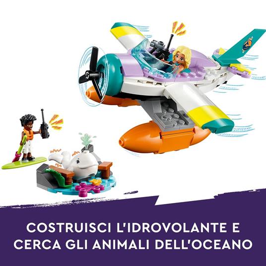 LEGO Friends 41752 Idrovolante di Salvataggio, Aereo Giocattolo Soccorso Animali con Balena e Mini Bamboline per Bambini 6+ - 4