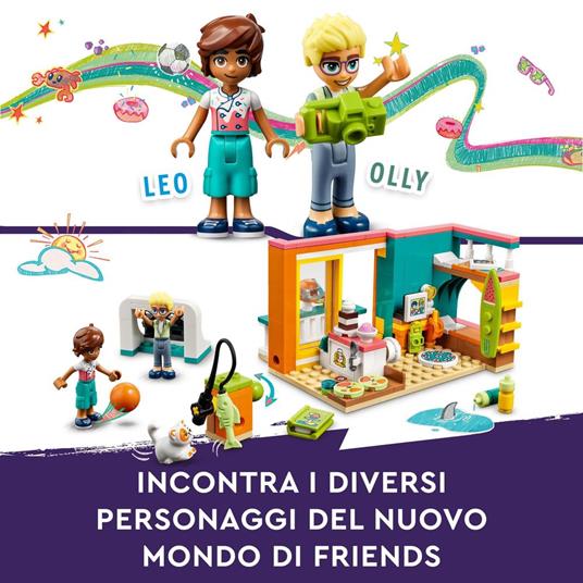 LEGO Friends 41754 La Cameretta di Leo, Set Camera da Letto a Tema Cucina e Video Making, Giochi per Bambini 6+ da Collezione - 4