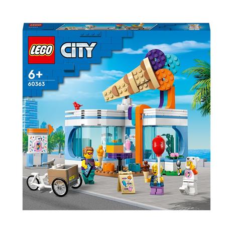 LEGO City 60363 Gelateria Giochi per Bambini 6+ anni con Carretto dei Gelati Giocattolo e 3 Minifigure Idea Regalo Set 2023