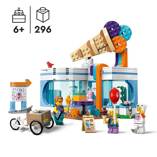 LEGO City 60363 Gelateria Giochi per Bambini 6+ anni con Carretto dei Gelati Giocattolo e 3 Minifigure Idea Regalo Set 2023 - 3