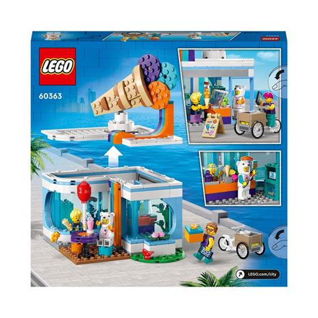 LEGO City 60363 Gelateria Giochi per Bambini 6+ anni con Carretto dei Gelati Giocattolo e 3 Minifigure Idea Regalo Set 2023 - 8
