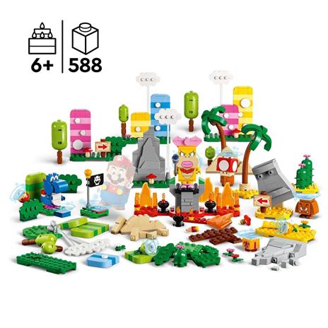 LEGO Super Mario 71418 Toolbox Creativa Crea Livelli con Figure Elementi Erbosi Desertici e Lavici Abbinare agli Starter Pack - 3