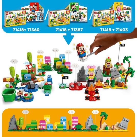 LEGO Super Mario 71418 Toolbox Creativa Crea Livelli con Figure Elementi Erbosi Desertici e Lavici Abbinare agli Starter Pack - 4