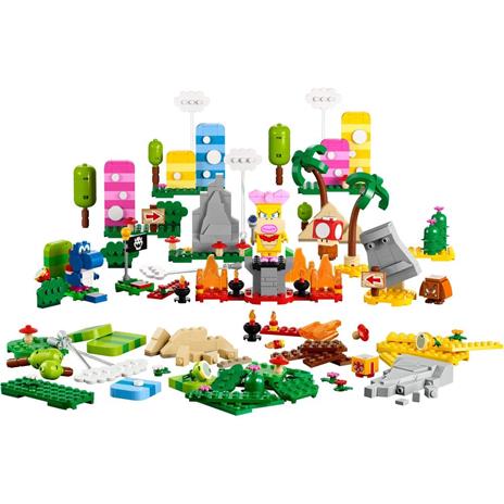 LEGO Super Mario 71418 Toolbox Creativa Crea Livelli con Figure Elementi Erbosi Desertici e Lavici Abbinare agli Starter Pack - 8