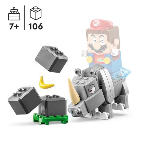 LEGO Super Mario 71420 Pack di Espansione Rambi il Rinoceronte, Figura Animale Giocattolo da Abbinare a uno Starter Pack - 3