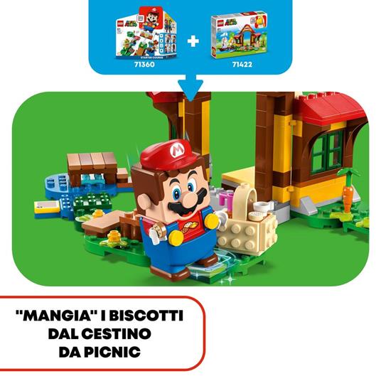 LEGO Super Mario 71422 Pack di Espansione Picnic alla Casa di Mario con Figura di Yoshi Giallo, Idea Regalo Bambini 6+ Anni - 4