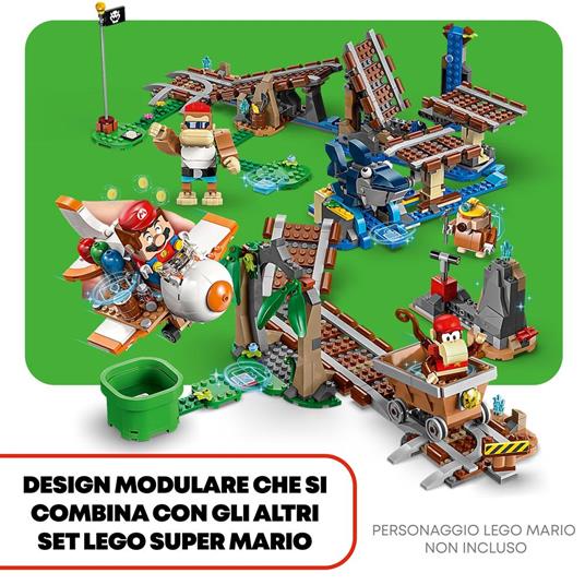 LEGO Super Mario 71425 Pack di Espansione Corsa nella Miniera di Diddy Kong, Aereo Giocattolo e 4 Personaggi - 3