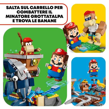 LEGO Super Mario 71425 Pack di Espansione Corsa nella Miniera di Diddy Kong, Aereo Giocattolo e 4 Personaggi - 4