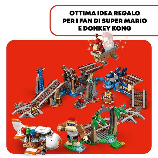 LEGO Super Mario 71425 Pack di Espansione Corsa nella Miniera di Diddy Kong, Aereo Giocattolo e 4 Personaggi - 6