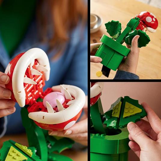 LEGO Super Mario 71426 Pianta Piranha, Personaggio Snodabile con Tubo e 2 Monete, Kit Modellismo per Adulti, Idea Regalo - 5