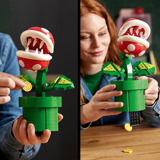 LEGO Super Mario 71426 Pianta Piranha, Personaggio Snodabile con Tubo e 2 Monete, Kit Modellismo per Adulti, Idea Regalo - 6