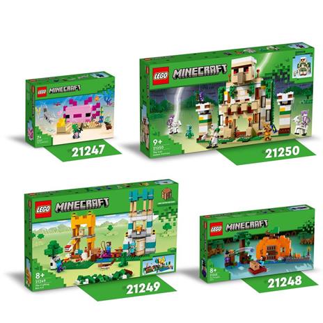 LEGO Minecraft 21247 La Casa dellAxolotl, Base Subacquea Rosa con Esploratore Subacqueo, Zombie, per Bambini da 7 anni - 6