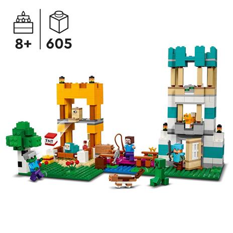 LEGO 21249 Minecraft Crafting Box 4.0, Playset 2in1, Torri Fluviali o Cottage del Gatto, Giocattoli d'Azione - 3