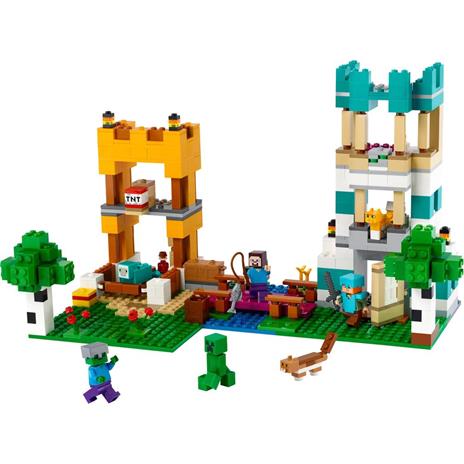 LEGO 21249 Minecraft Crafting Box 4.0, Playset 2in1, Torri Fluviali o Cottage del Gatto, Giocattoli d'Azione - 7