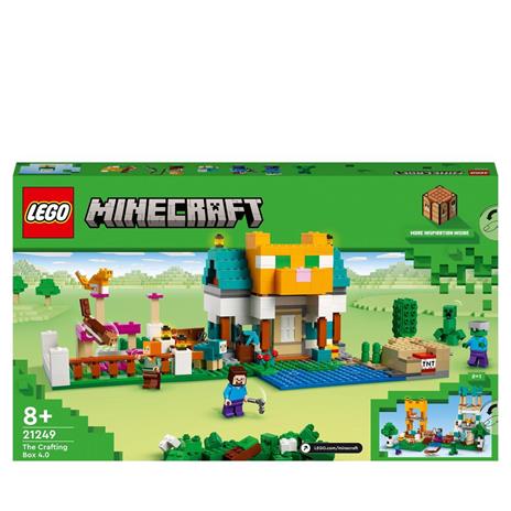 LEGO 21249 Minecraft Crafting Box 4.0, Playset 2in1, Torri Fluviali o Cottage del Gatto, Giocattoli d'Azione - 8