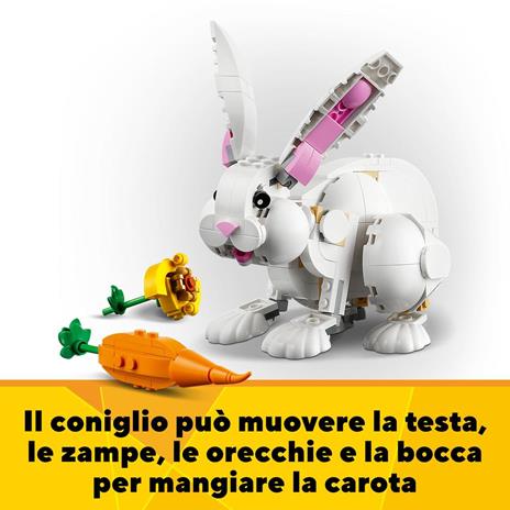 LEGO Creator 31133 Coniglio Bianco Set 3in1 Costruzioni Animali Giocattolo Coniglietto Foca e Pappagallo Giochi per Bambini - 4