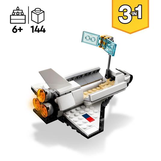 LEGO Creator 31134 Space Shuttle, Set 3 in1 con Astronauta e Astronave Giocattolo, Giochi per Bambini 6+ Idea Regalo Creativa - 3