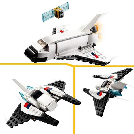 Siairo Space Shuttle Racket giocattolo per bambini, giocattolo spaziale con effetti di luce e suono, con stazione spaziale, Space Shuttle, Space Rove e astronauti, regalo per bambini