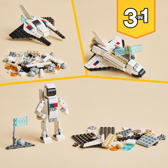 LEGO Creator 31134 Space Shuttle, Set 3 in1 con Astronauta e Astronave Giocattolo, Giochi per Bambini 6+ Idea Regalo Creativa - 6