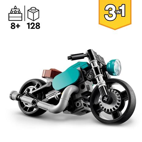 LEGO Creator 31135 Motocicletta Vintage, Set 3 in 1 con Moto Giocattolo, Road Bike e Dragster, Giochi Creativi per Bambini - 3