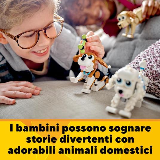 LEGO Creator 31137 Adorabili Cagnolini, Set 3 in 1 con Bassotto, Carlino, Barboncino e altri Animali Giocattolo da Costruire - 5