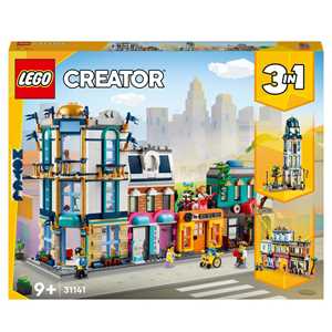 Giocattolo LEGO Creator 3in1 31141 Strada Principale Grattacielo Art Déco o Strada del Mercato Kit Modellismo per Costruzioni Creative LEGO
