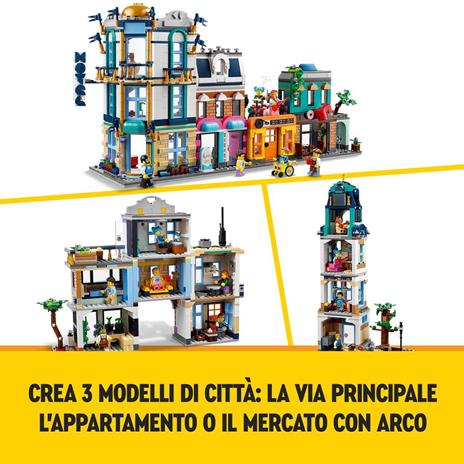 LEGO Creator 3in1 31141 Strada Principale Grattacielo Art Déco o Strada del Mercato Kit Modellismo per Costruzioni Creative - 3