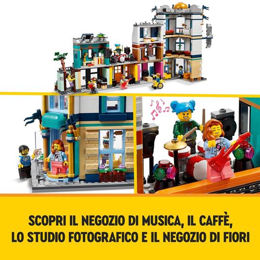 LEGO Creator 3in1 31141 Strada Principale Grattacielo Art Déco o Strada del Mercato Kit Modellismo per Costruzioni Creative - 4